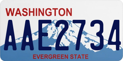 WA license plate AAE2734