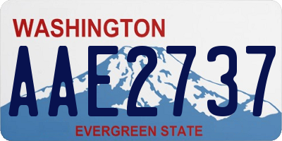 WA license plate AAE2737