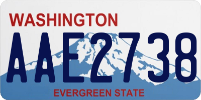 WA license plate AAE2738