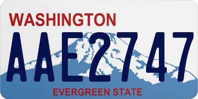 WA license plate AAE2747