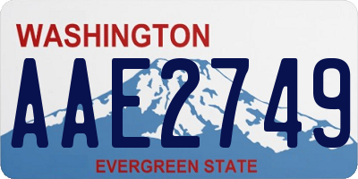 WA license plate AAE2749