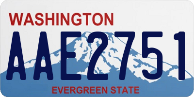WA license plate AAE2751