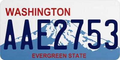 WA license plate AAE2753