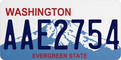 WA license plate AAE2754