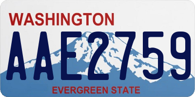 WA license plate AAE2759