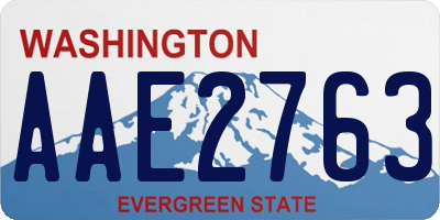 WA license plate AAE2763