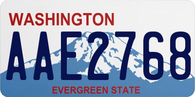 WA license plate AAE2768