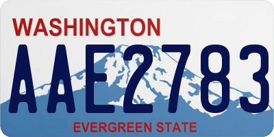 WA license plate AAE2783