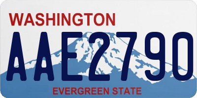 WA license plate AAE2790