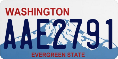 WA license plate AAE2791