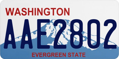 WA license plate AAE2802