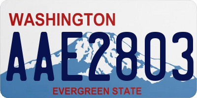 WA license plate AAE2803