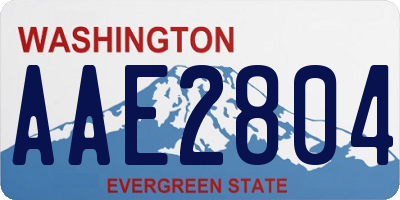 WA license plate AAE2804