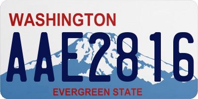 WA license plate AAE2816