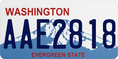 WA license plate AAE2818