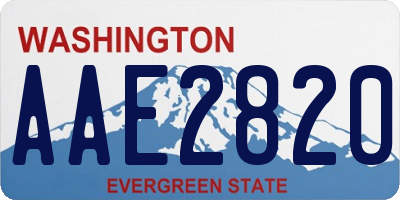 WA license plate AAE2820