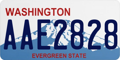 WA license plate AAE2828