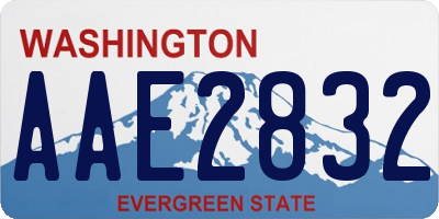 WA license plate AAE2832