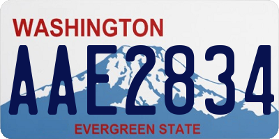 WA license plate AAE2834