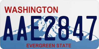 WA license plate AAE2847