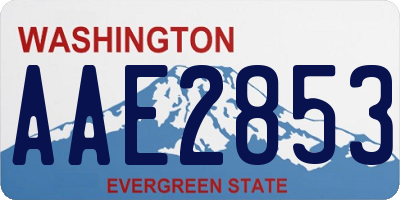 WA license plate AAE2853