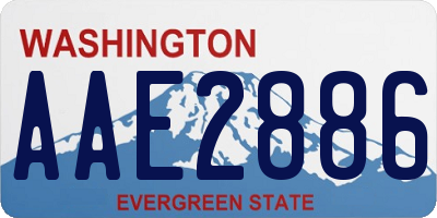 WA license plate AAE2886