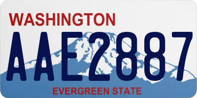 WA license plate AAE2887