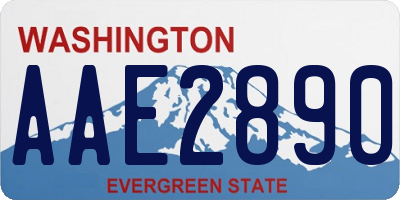 WA license plate AAE2890