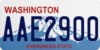 WA license plate AAE2900