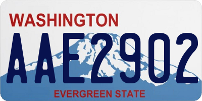 WA license plate AAE2902