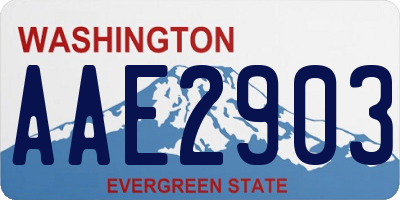 WA license plate AAE2903