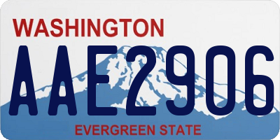 WA license plate AAE2906