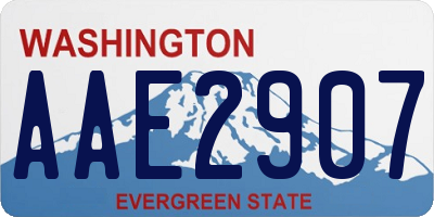 WA license plate AAE2907