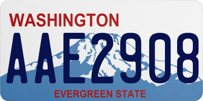 WA license plate AAE2908