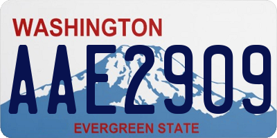 WA license plate AAE2909