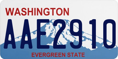 WA license plate AAE2910