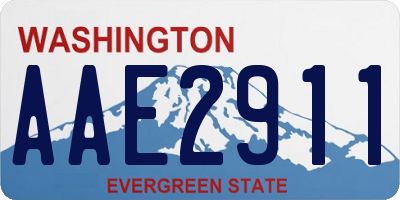 WA license plate AAE2911