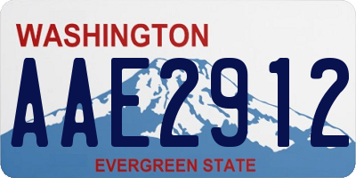 WA license plate AAE2912