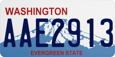 WA license plate AAE2913