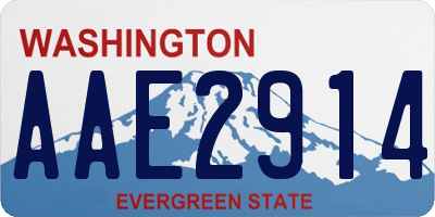 WA license plate AAE2914