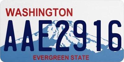 WA license plate AAE2916