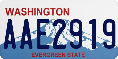 WA license plate AAE2919