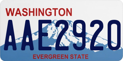 WA license plate AAE2920