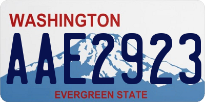 WA license plate AAE2923