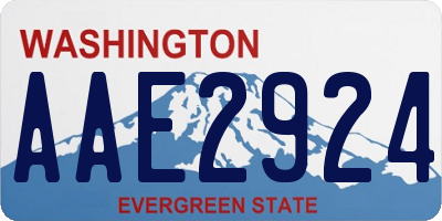 WA license plate AAE2924