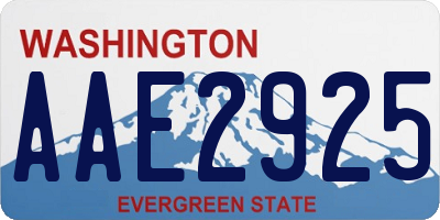 WA license plate AAE2925