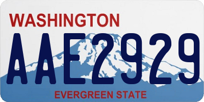 WA license plate AAE2929