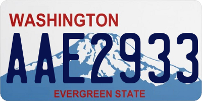 WA license plate AAE2933