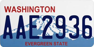 WA license plate AAE2936