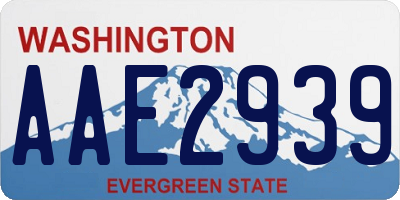 WA license plate AAE2939